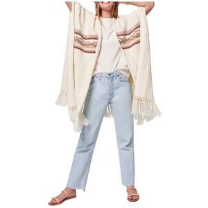 Faherty x B. Yellowtail Poncho One Size Sandstone Sand Creek Alpaca Wool Knit